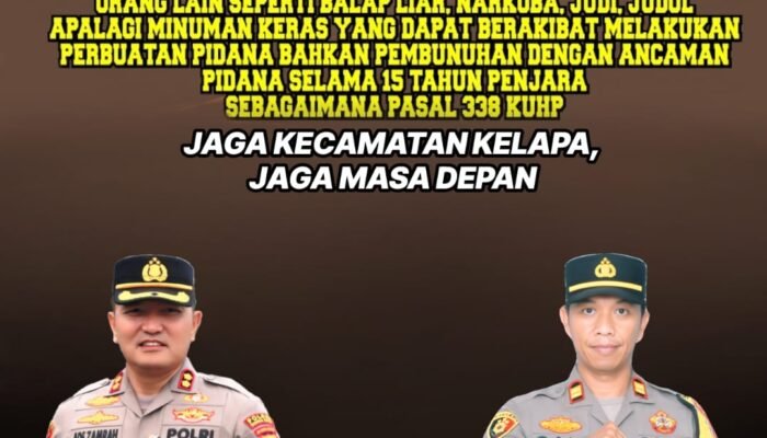 Kapolsek Kelapa Imbau Warga Hindari Balap Liar, Judi, dan Minuman Keras, Jaga Masa Depan Bersama