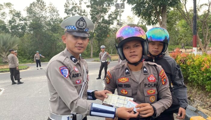 Ops Keselamatan Menumbing 2025,Bersama Propam, Satlantas Polres Bangka Barat Razia Kendaraan Anggota