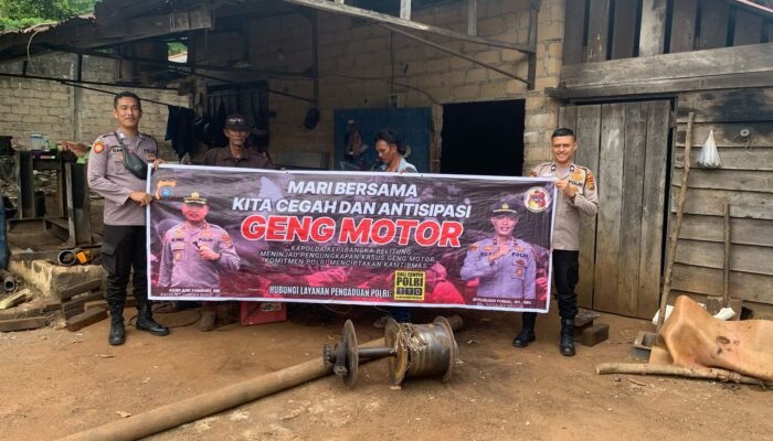 POLSEK MENTOK GELAR PATROLI DAN HIMBAUAN PENOLAKAN AKSI GENG MOTOR