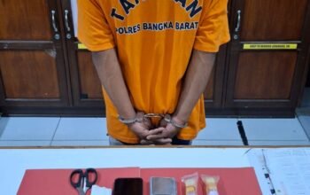 Akibat Edarkan Narkotika,Seorang Pria Diringkus Sat Resnarkoba Polres Bangka Barat
