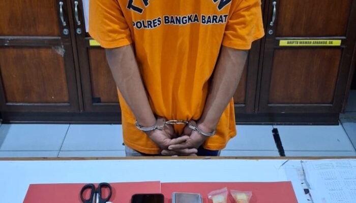 Akibat Edarkan Narkotika,Seorang Pria Diringkus Sat Resnarkoba Polres Bangka Barat