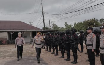 Kapolres Bangka Barat Pimpin Apel Gelar Pasukan PSU Kab.Bangka Barat