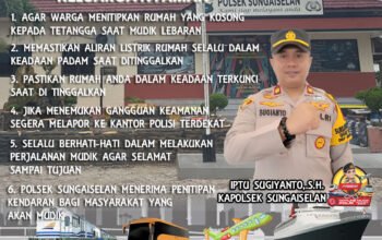POLSEK SEUNGAISELAN HIMBAU MASYARAKAT YANG AKAN MUDIK LEBARAN