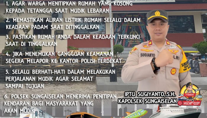 POLSEK SEUNGAISELAN HIMBAU MASYARAKAT YANG AKAN MUDIK LEBARAN
