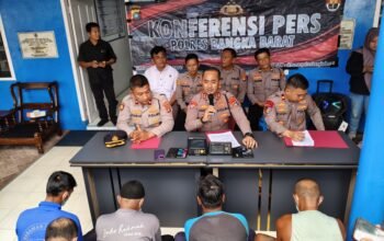 Polres Bangka Barat Gelar Konferensi Pers Ungkap Penyelundupan 5 Ton Pasir Timah, 8 Pelaku Diamankan