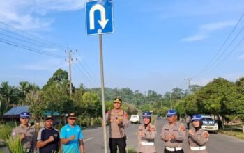 Respon Cepat Kapolres Bangka Barat: Cegah Kecelakaan Berulang, Rambu Lalin di Pasang Simpang Kranggan 