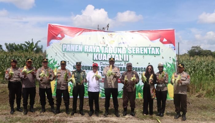 Secara Virtual Polres Bangka Tengah Gelar Panen Raya Jagung Serentak Kuartal II Tahun 2025