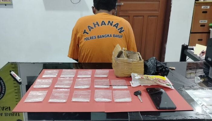 Polres Bangka Barat Ungkap Kasus Narkoba, Pria Diamankan dengan 14 Paket Sabu