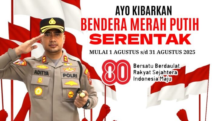 Sambut HUT RI ke-80, Kapolres Bangka Barat Ajak Masyarakat Warnai Kota dengan Merah Putih