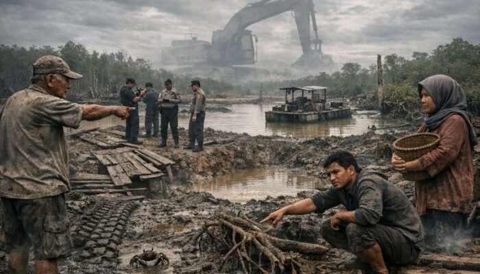Mangrove Mengkubung Rusak Berat, Razia Polsek Belinyu Hanya Sisakan Misteri Ekskavator Menghilang