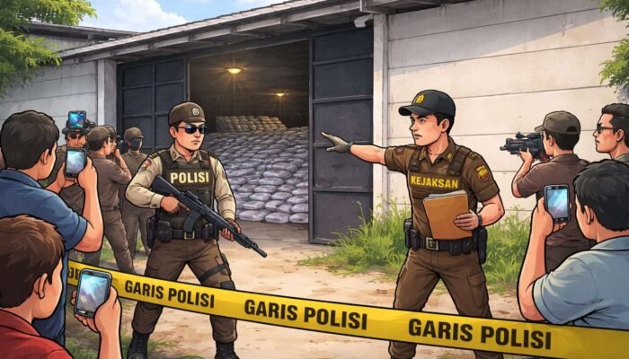 Kejasaan dan Polisi Lakukan Penggeledahan diduga Rumah Tomi alias Liku di Desa Puput